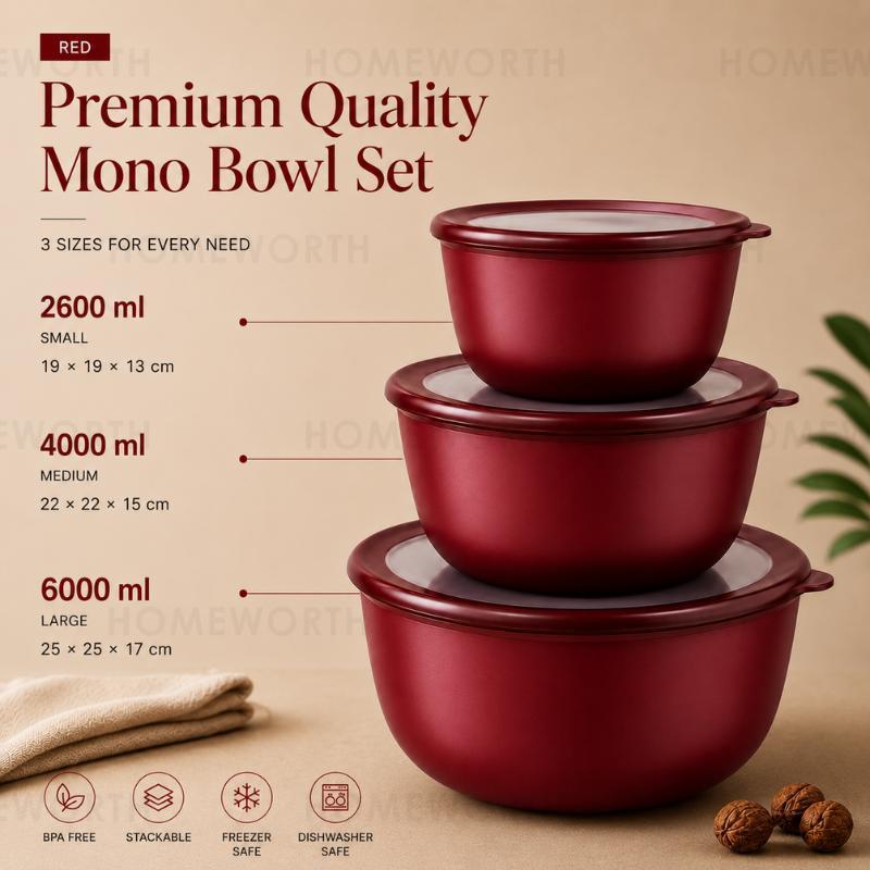MONOBOWL EXTRA LARGE 3 In 1 Premium Airtight Food Storage Container