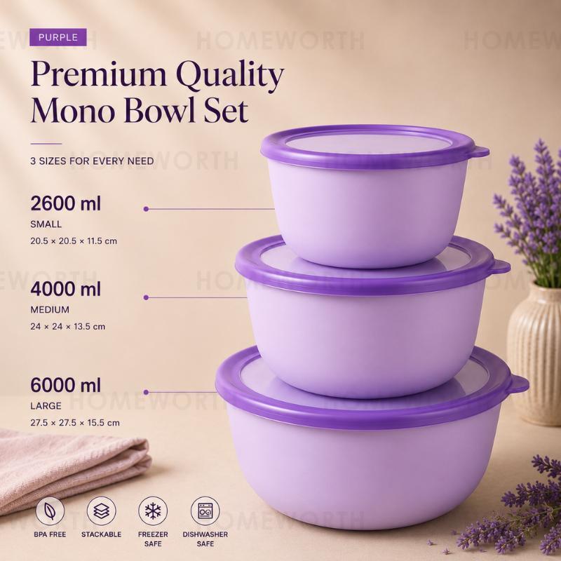 MONOBOWL EXTRA LARGE 3 In 1 Premium Airtight Food Storage Container