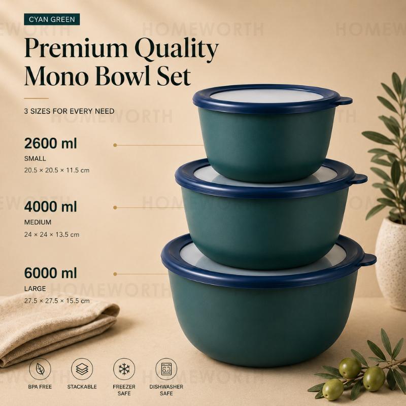 MONOBOWL EXTRA LARGE 3 In 1 Premium Airtight Food Storage Container
