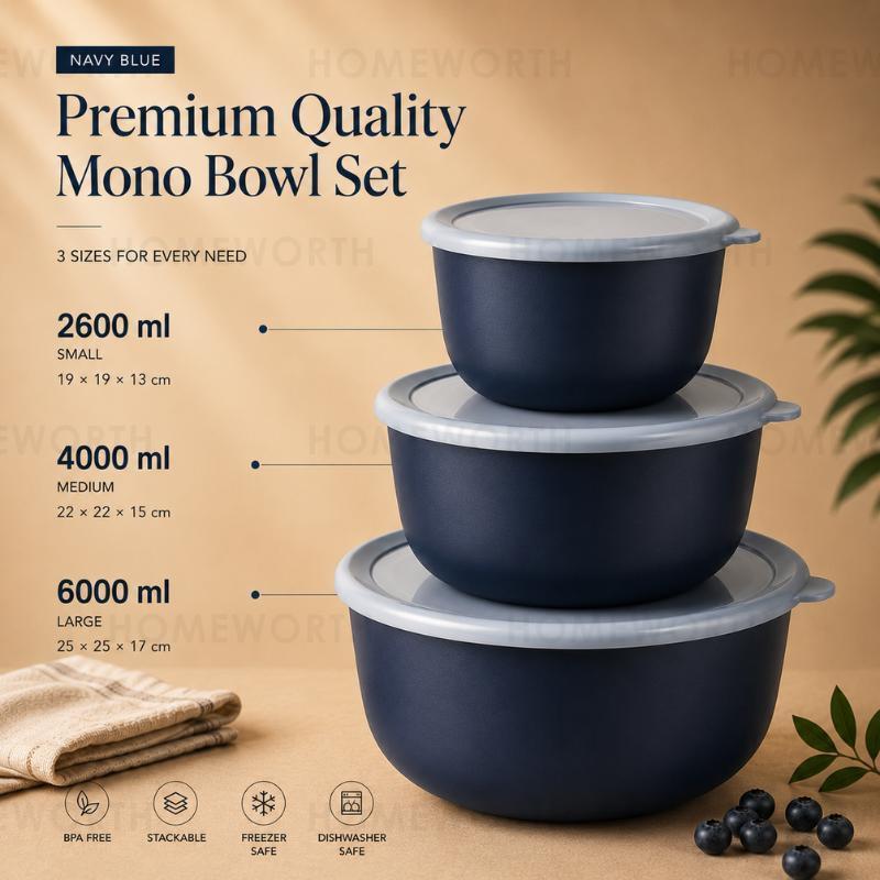 MONOBOWL EXTRA LARGE 3 In 1 Premium Airtight Food Storage Container